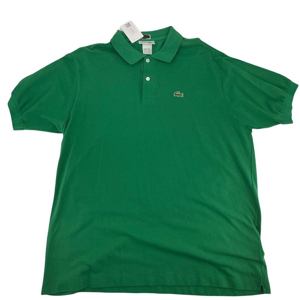 Lacoste Men's Polo Shirt Vintage 1980s Green Cotton Size 7